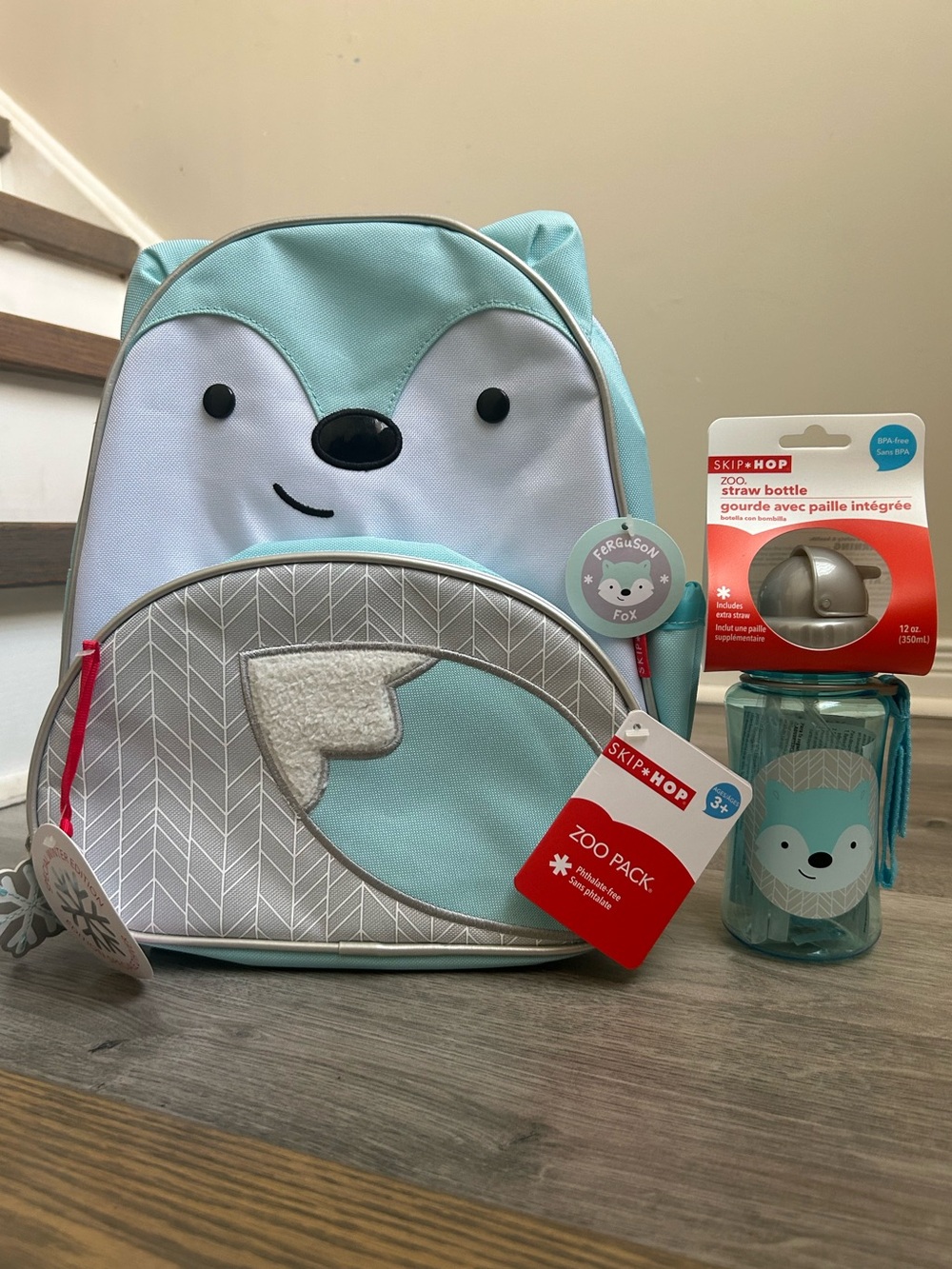 NWT Skip Hop Zoo Fox Bundle: Backpack, Bottle & Mealtime Set